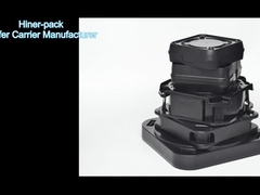 অনুভূমিক 200 মিমি ওয়েফার ক্যারিয়ার ক্যানিস্টার বক্স কন্ডাক্টিভ কালো পিপি উপাদান